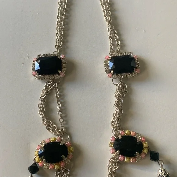 Necklace and earring set black and yellow - Picture 7 of 16